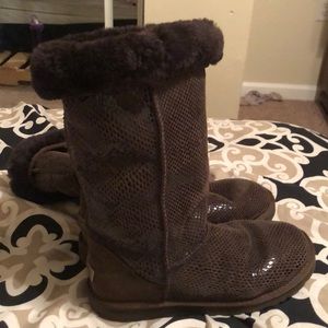 Brown sequence tall UGG boots.